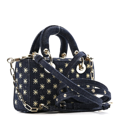 Christian Dior Denim Embroidered Star Lady D-Joy Blue 3 of 11