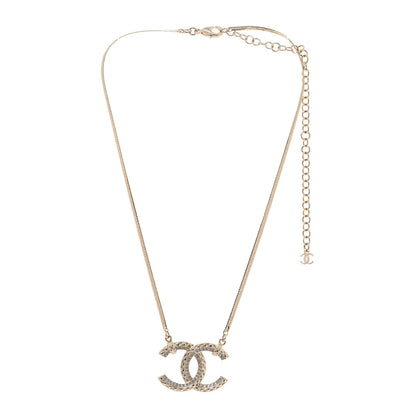 Chanel Crystal CC Chain Necklace Gold 3 of 6