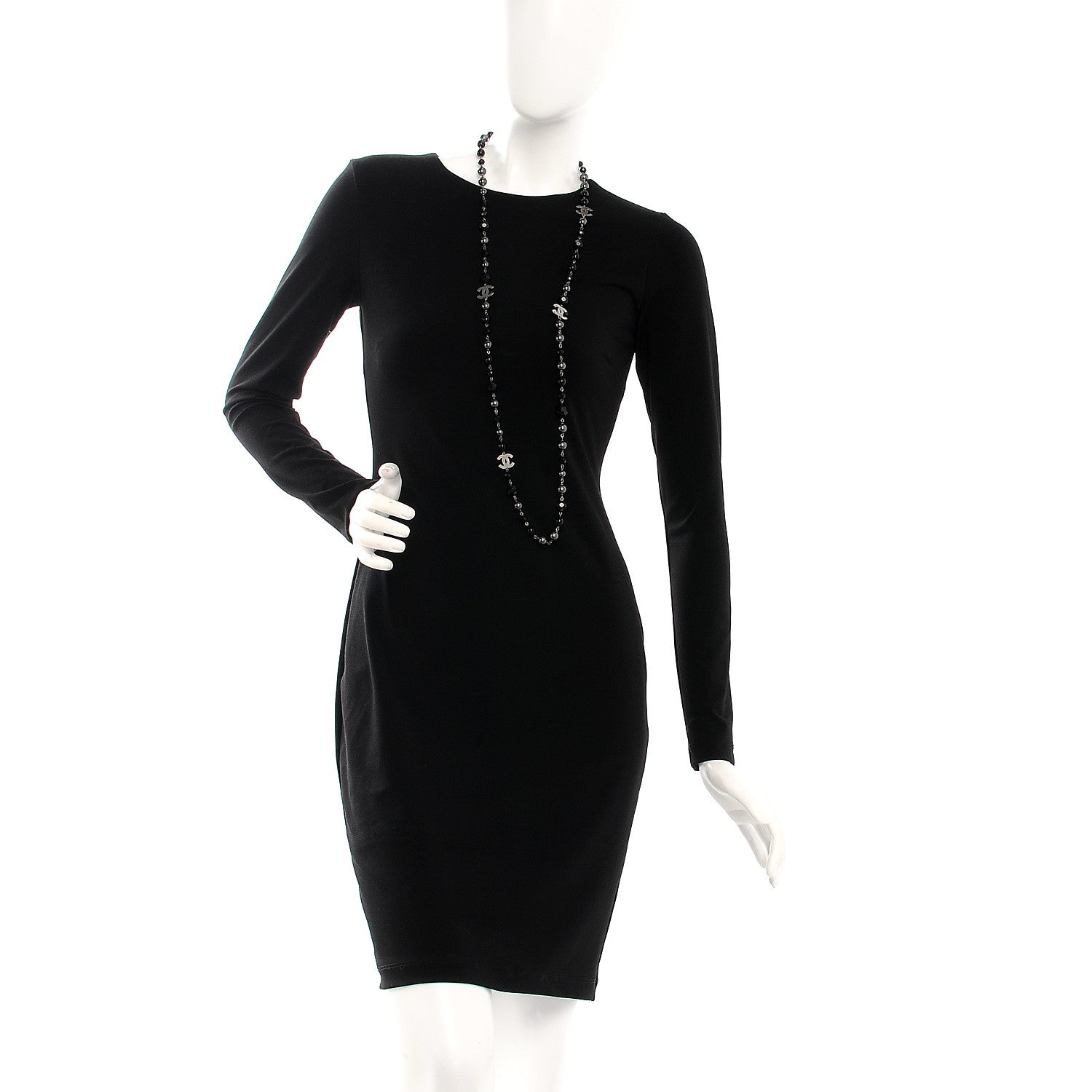 Chanel Ruthenium Beaded CC Long Necklace Black 2 of 4