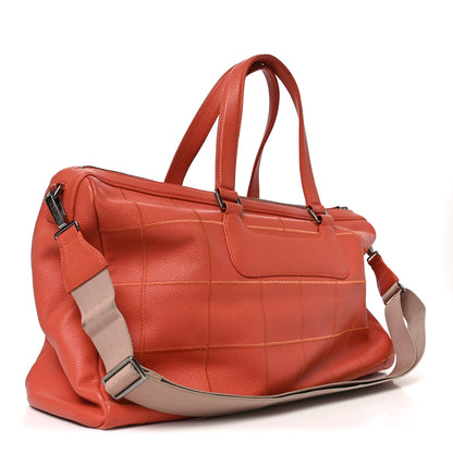 Chanel Caviar Square Stitched Large Tote Orange 3 of 10