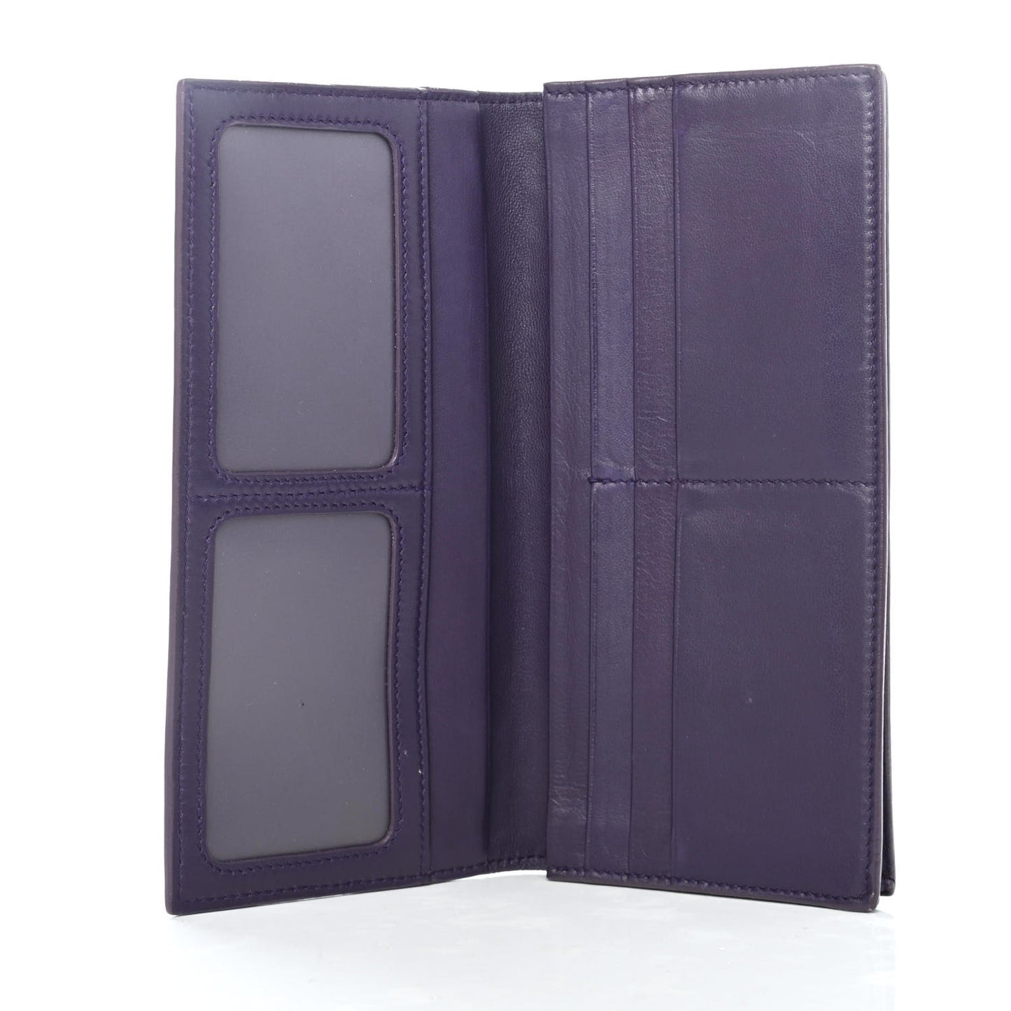 Nappa Intrecciato Long Bi-Fold Wallet Purple
