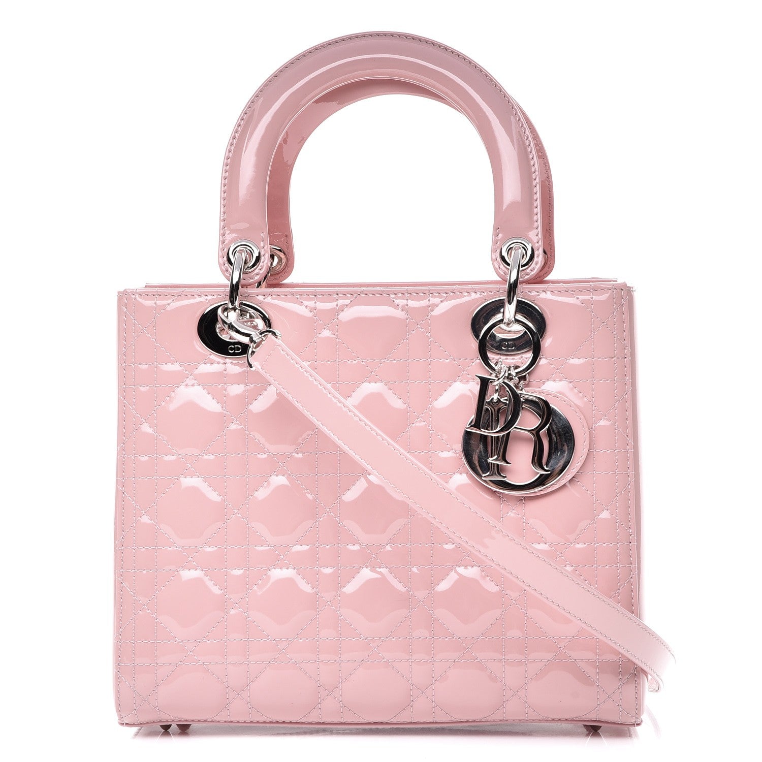 Christian Dior Patent Cannage Medium Lady Dior Rose Clair 1 of 8