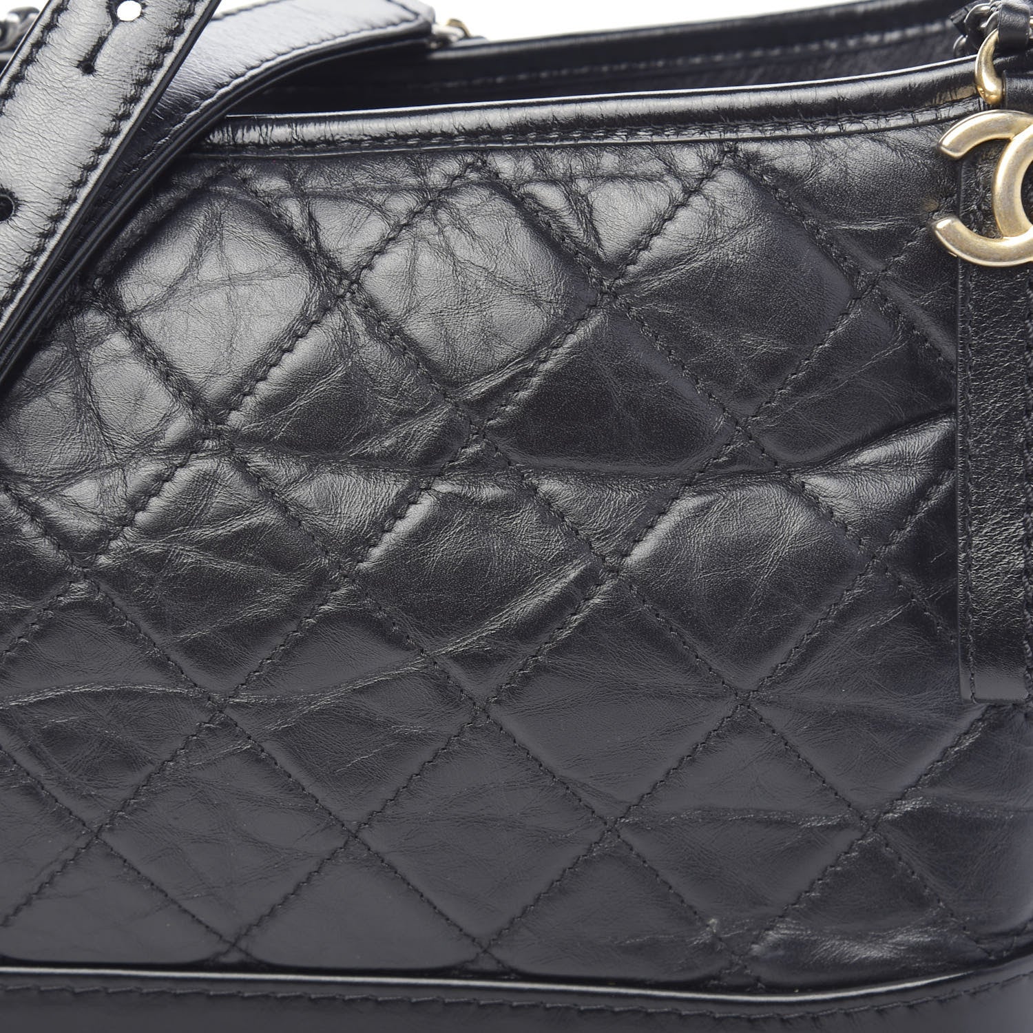 Chanel Aged Calfskin Quilted Medium Gabrielle Hobo Black 10 of 11