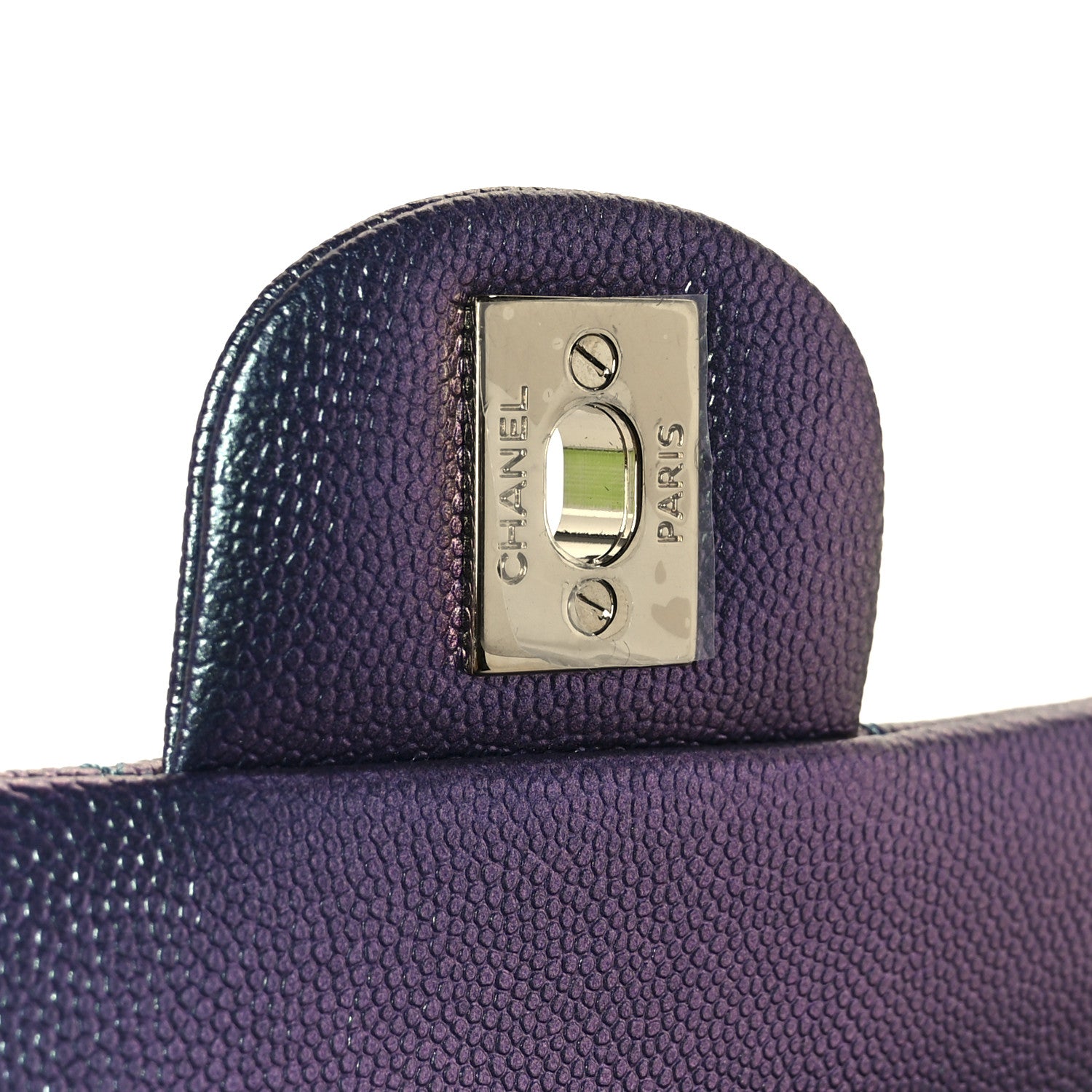 Chanel Iridescent Caviar Quilted Medium Double Flap Purple 7 of 12