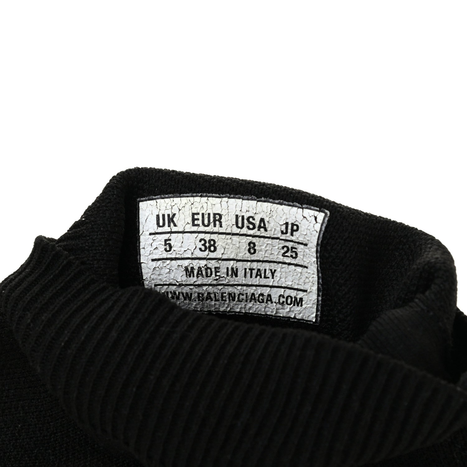 Balenciaga Neoprene Knit Womens Speed Sneakers 38 Black White 7 of 7