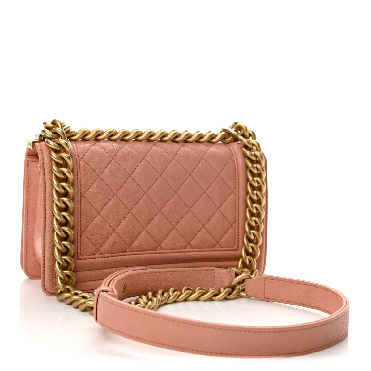 Caviar Quilted Small Boy Flap Pink