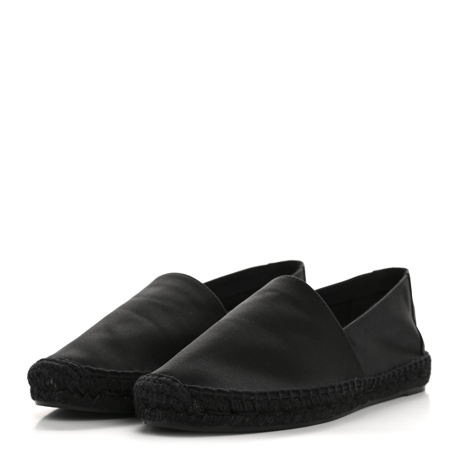 Saint Laurent Crepe Satin Elba Espadrilles 38 Black 4 of 9