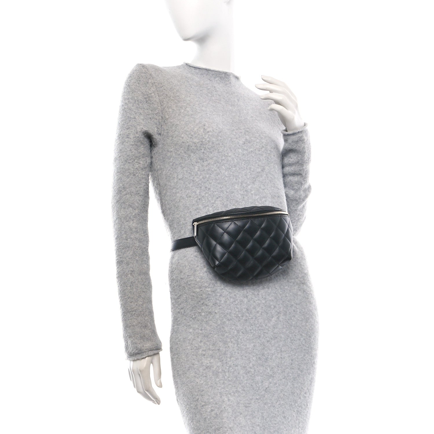 Chanel Calfskin Quilted Waist Belt Bag Black 2 of 11