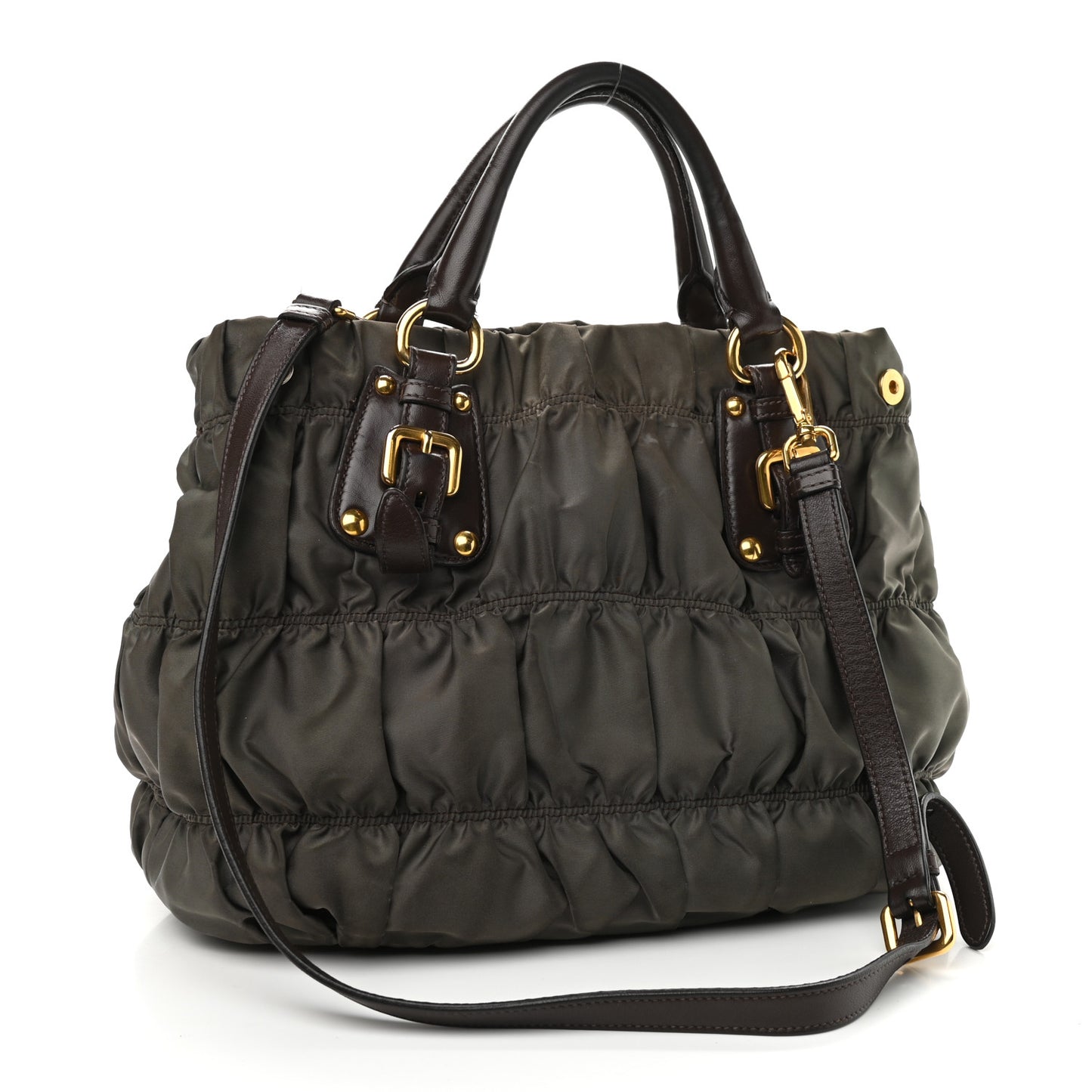Tessuto Nylon Gaufre Tote Fumo