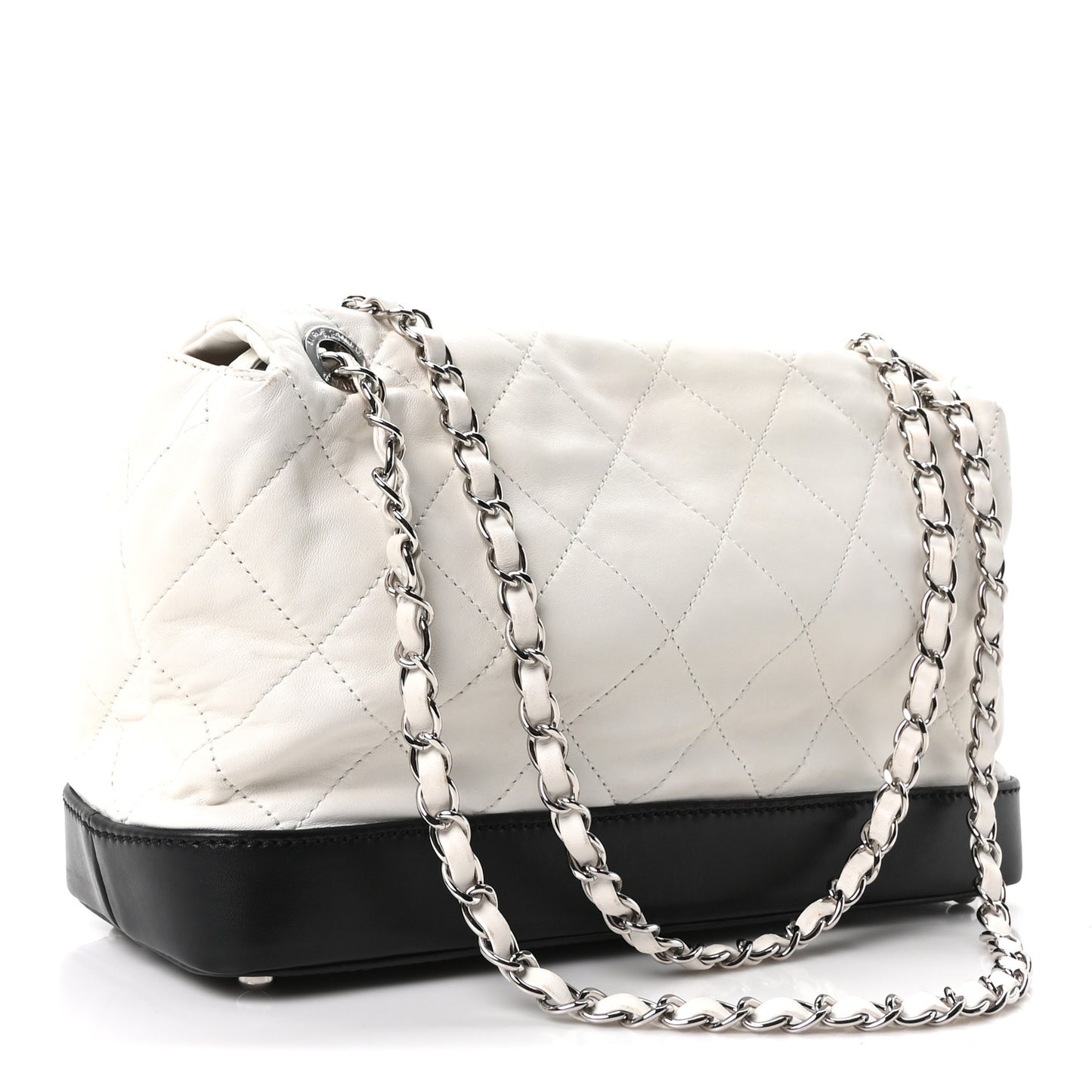 Calfskin Quilted VIP Flap White Black