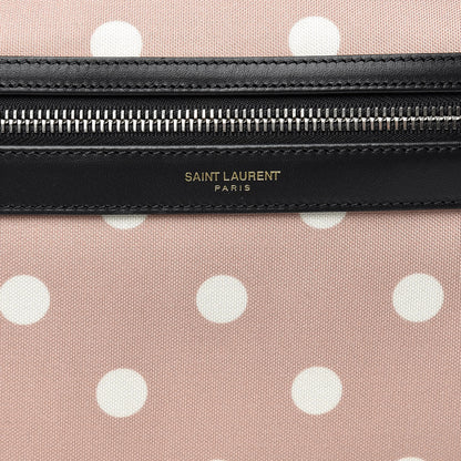 Saint Laurent Canvas Polka Dot Print City Backpack Red Powder 8 of 10