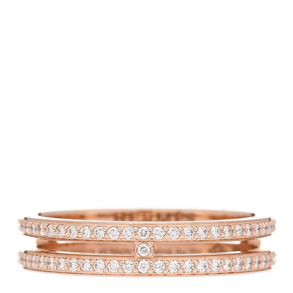 Hermes 18K Rose Gold Diamond Ariane Wedding Band Ring 48 4.5 1 of 5