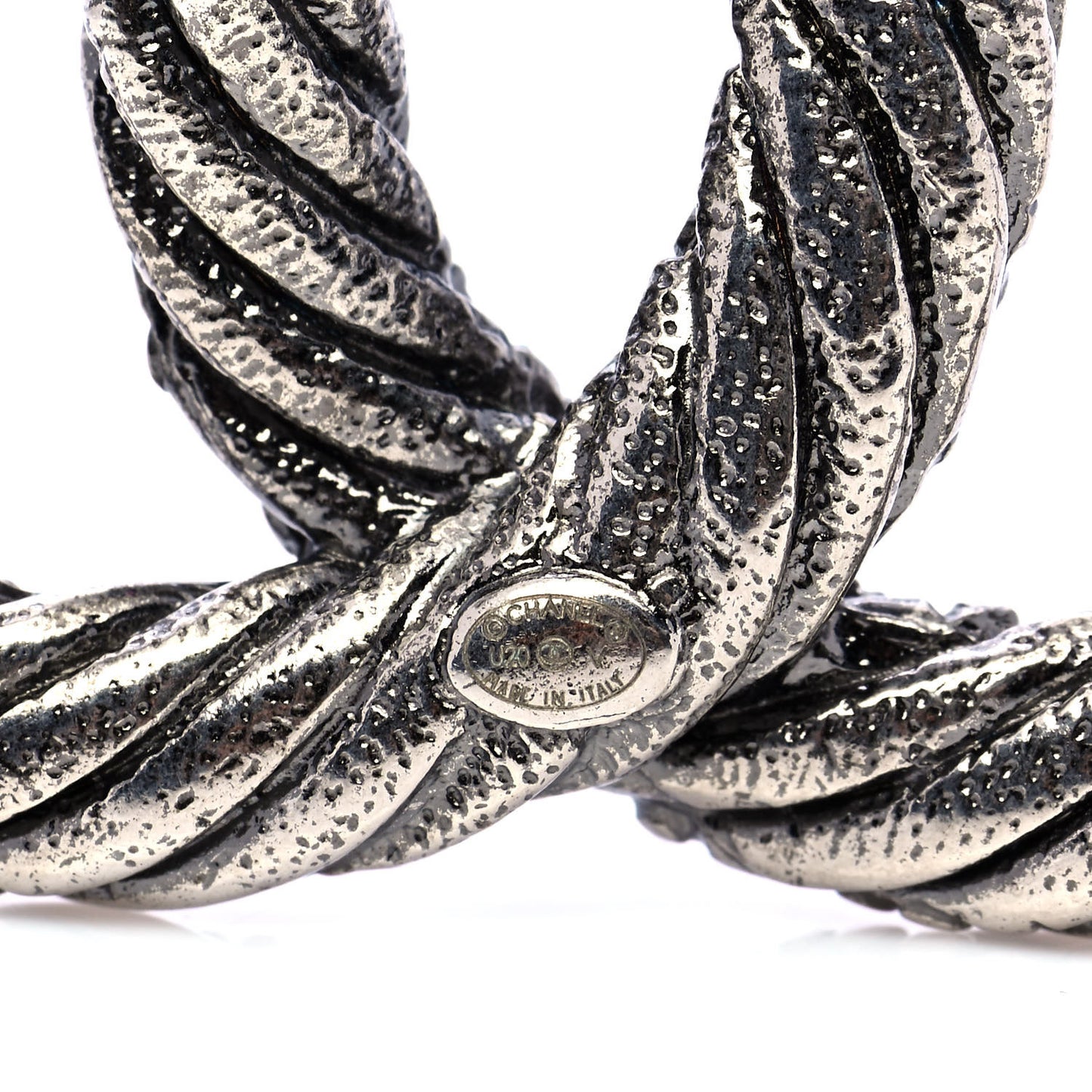Ruthenium Twisted CC Brooch