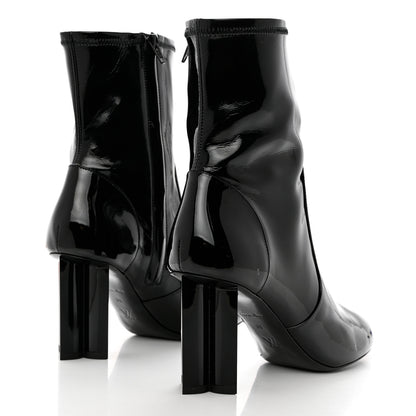 Louis Vuitton Patent Silhouette Ankle Boots 38 Black 4 of 11
