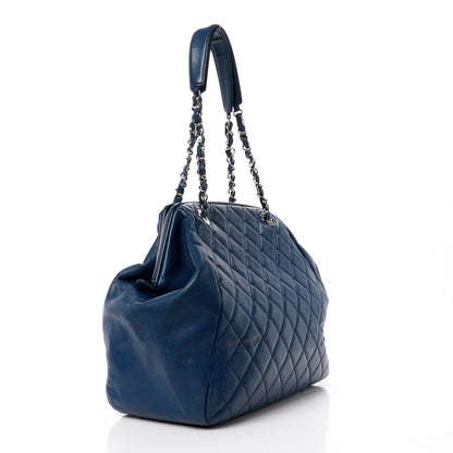Chanel Caviar Quilted Framed Bowling Bag Blue 3 of 11