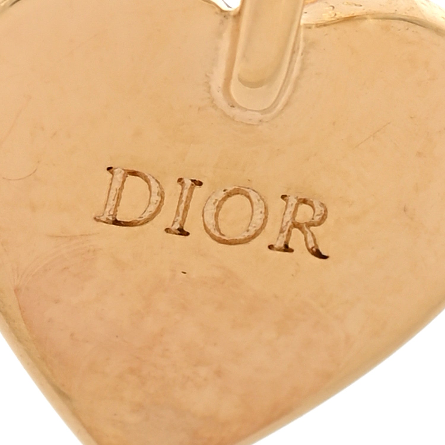 Christian Dior Pearl Crystal Heart Tribal Earring Gold 4 of 4