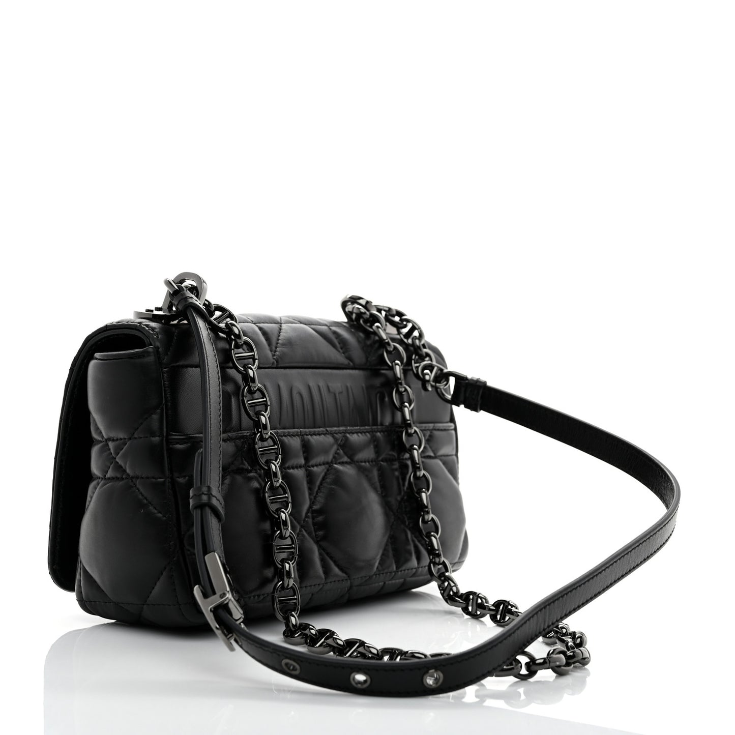 Calfskin Macrocannage Small Caro Bag Black