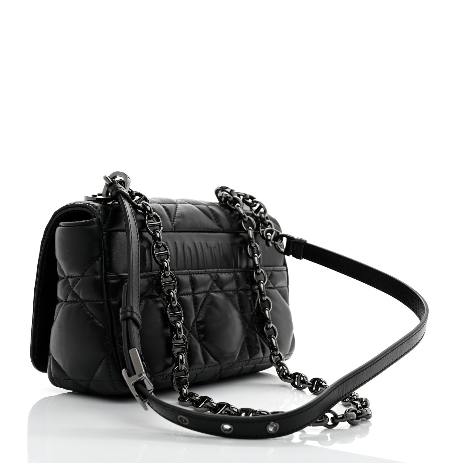 Christian Dior Calfskin Macrocannage Small Caro Bag Black 3 of 10