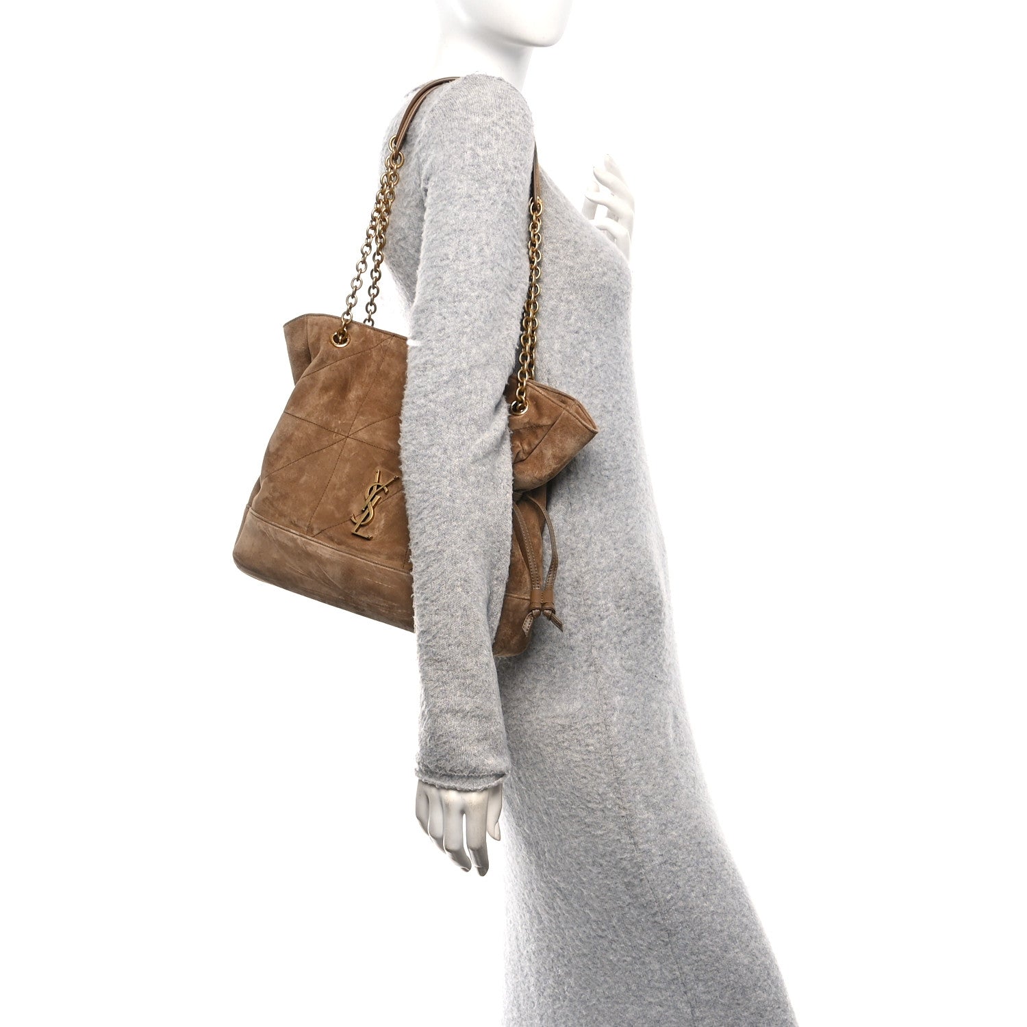 Saint Laurent Suede Small Jamie Shopping Tote Golden Leaf 2 of 11