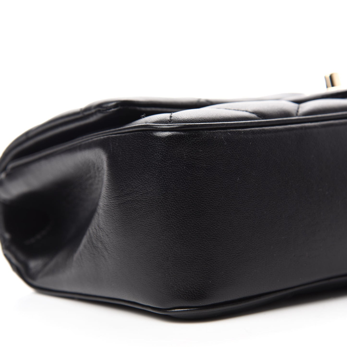 Lambskin Quilted Easy Carry Flap Black