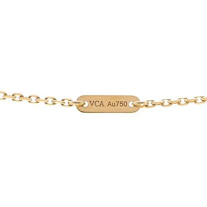 Van Cleef & Arpels 18K Yellow Gold Mother of Pearl Sweet Alhambra Pendant Necklace 5 of 6