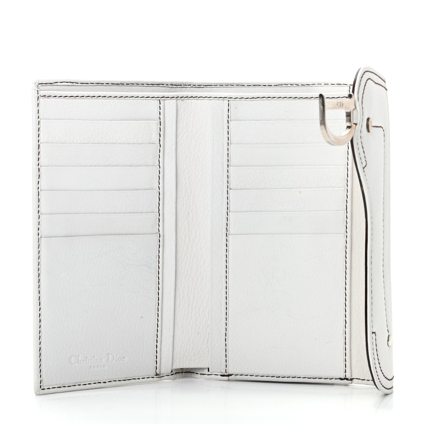 Calfskin Saddle Wallet White