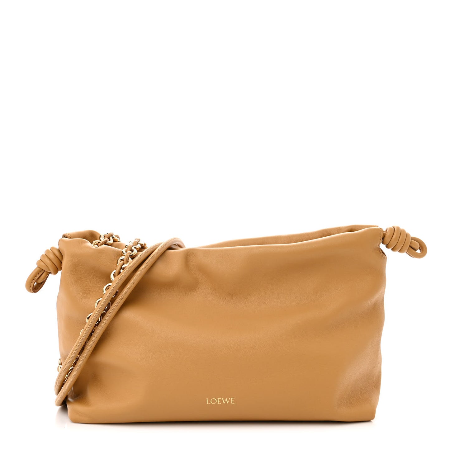 Mellow Nappa Donut Medium Chain Flamenco Knot Clutch Sahara