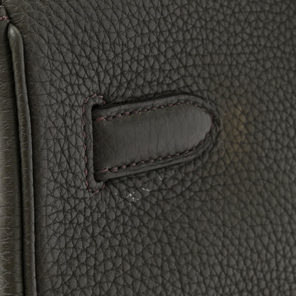 Hermes Taurillon Clemence Birkin 35 Vert De Gris 15 of 17