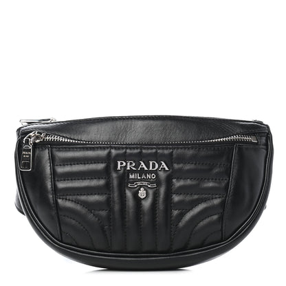 Prada Soft Calfskin Impunture Diagramme Belt Bag Black 1 of 6