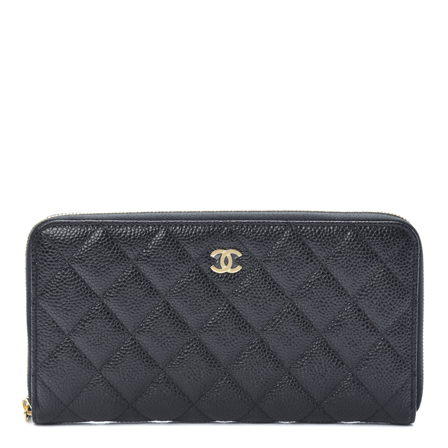 Chanel Caviar Quilted Large Gusset Zip Around Wallet Black 1 of 9