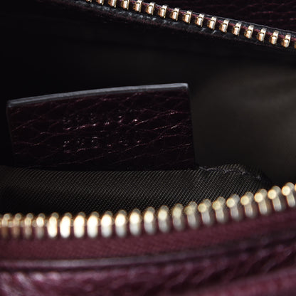 Gucci Metallic Pebbled Calfskin Soho Cosmetic Case Burgundy 7 of 10