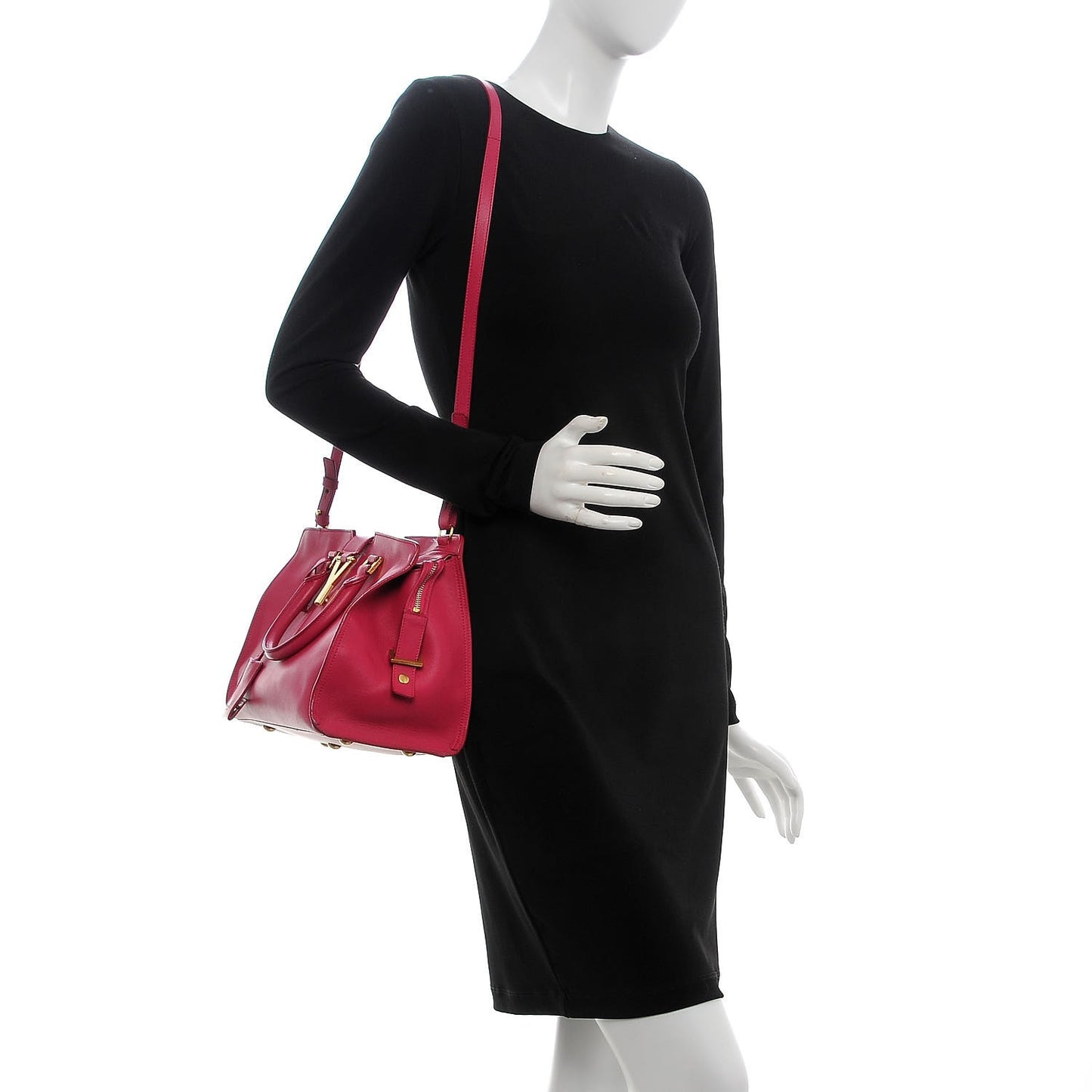 Calfskin Small Classic Y Cabas Fuchsia