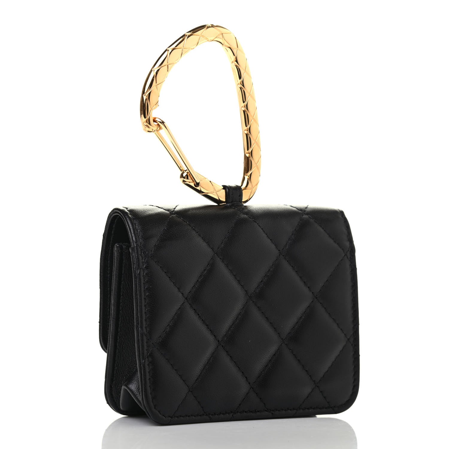 Chanel Lambskin Quilted CC Hook Card Holder Black 3 of 8