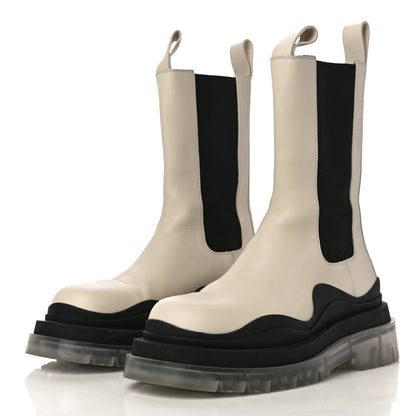 Bottega Veneta Calfskin The Tire Chelsea Boots 38.5 Wax Black Transparent 4 of 9
