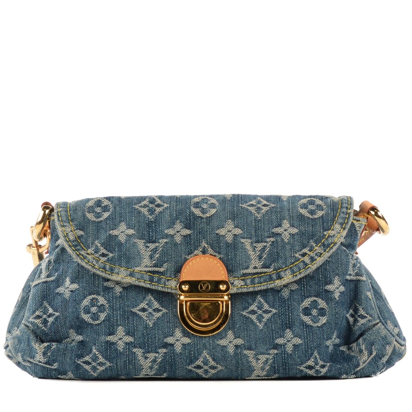 Monogram Denim Mini Pleaty Blue