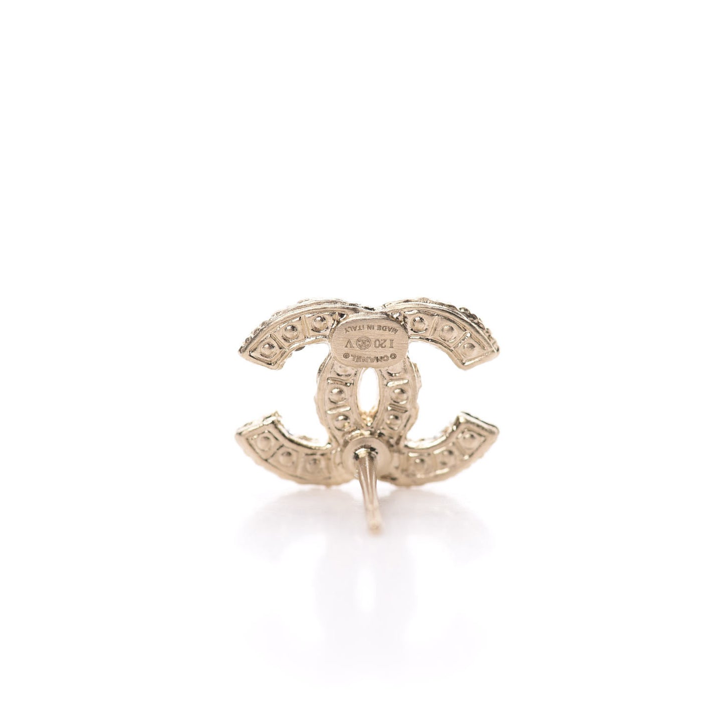 Metal Graduated Pearl Crystal CC Earrings Light Gold