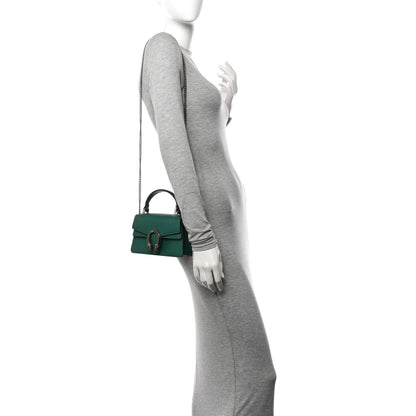 Gucci Dollar Calfskin Crystal Mini Dionysus Top Handle Bag Emerald 2 of 13