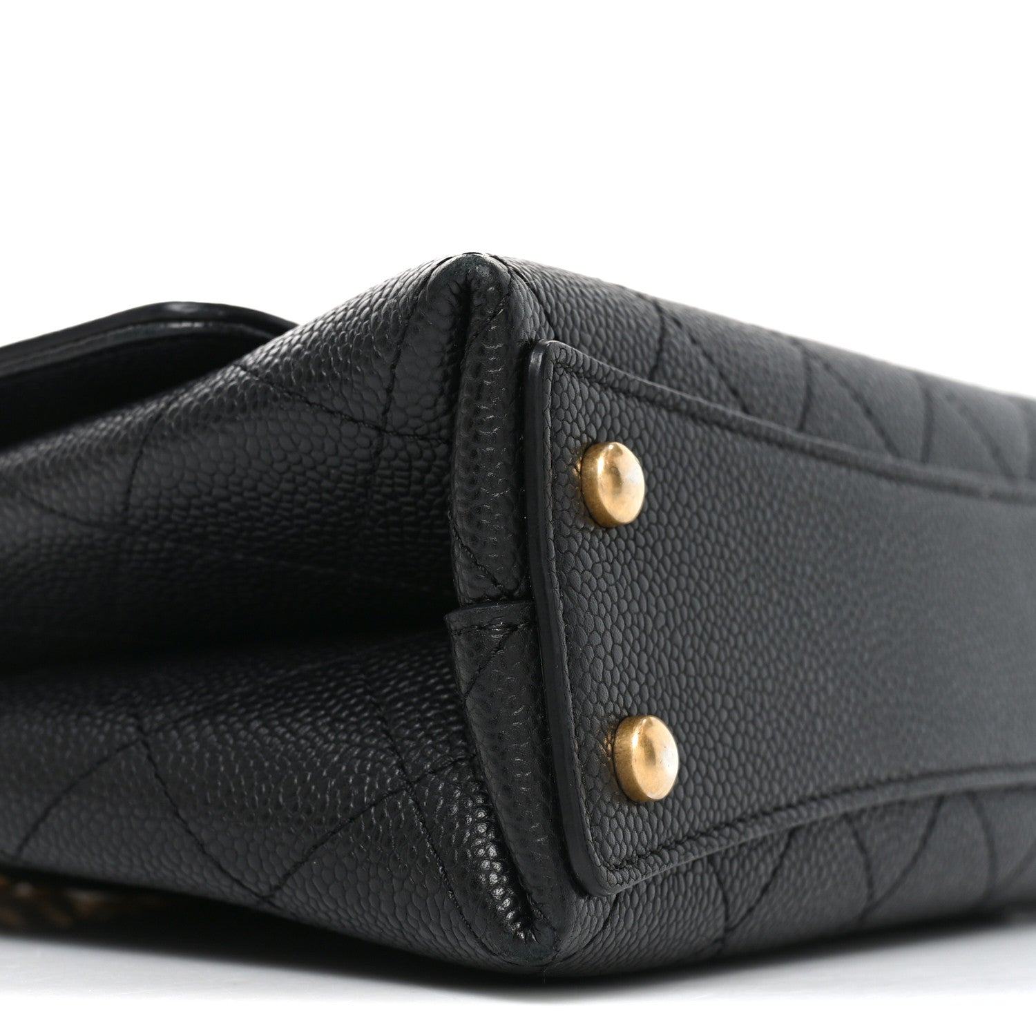 Chanel Caviar Diamond Stitched Small Top Handle Flap Black 9 of 10