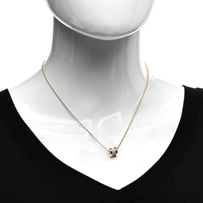 Bulgari 18K Yellow Gold Diamond Small B.Zero1 Pave Pendant Necklace 2 of 5