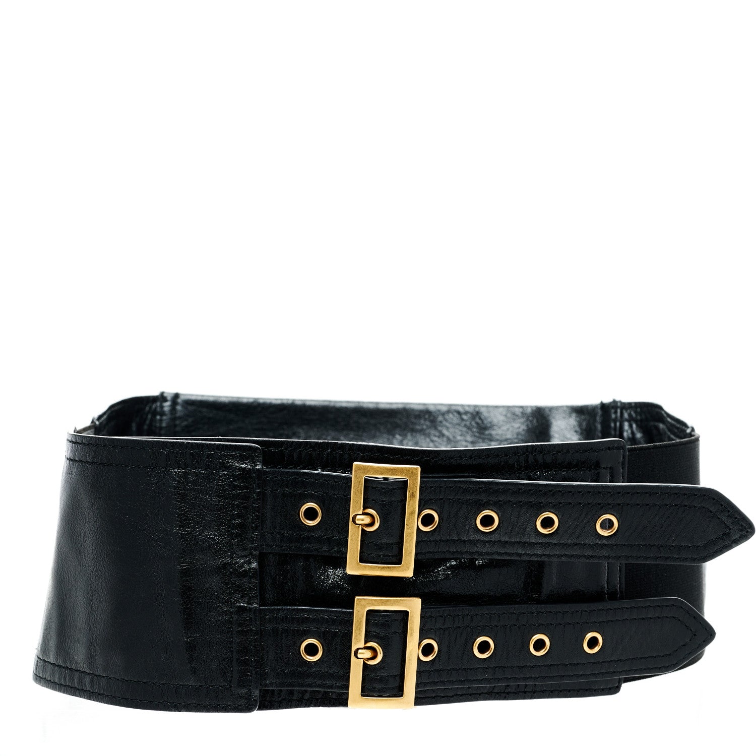 Christian Dior Crinkled Lambskin 135mm Saddle Belt Black 4 of 7