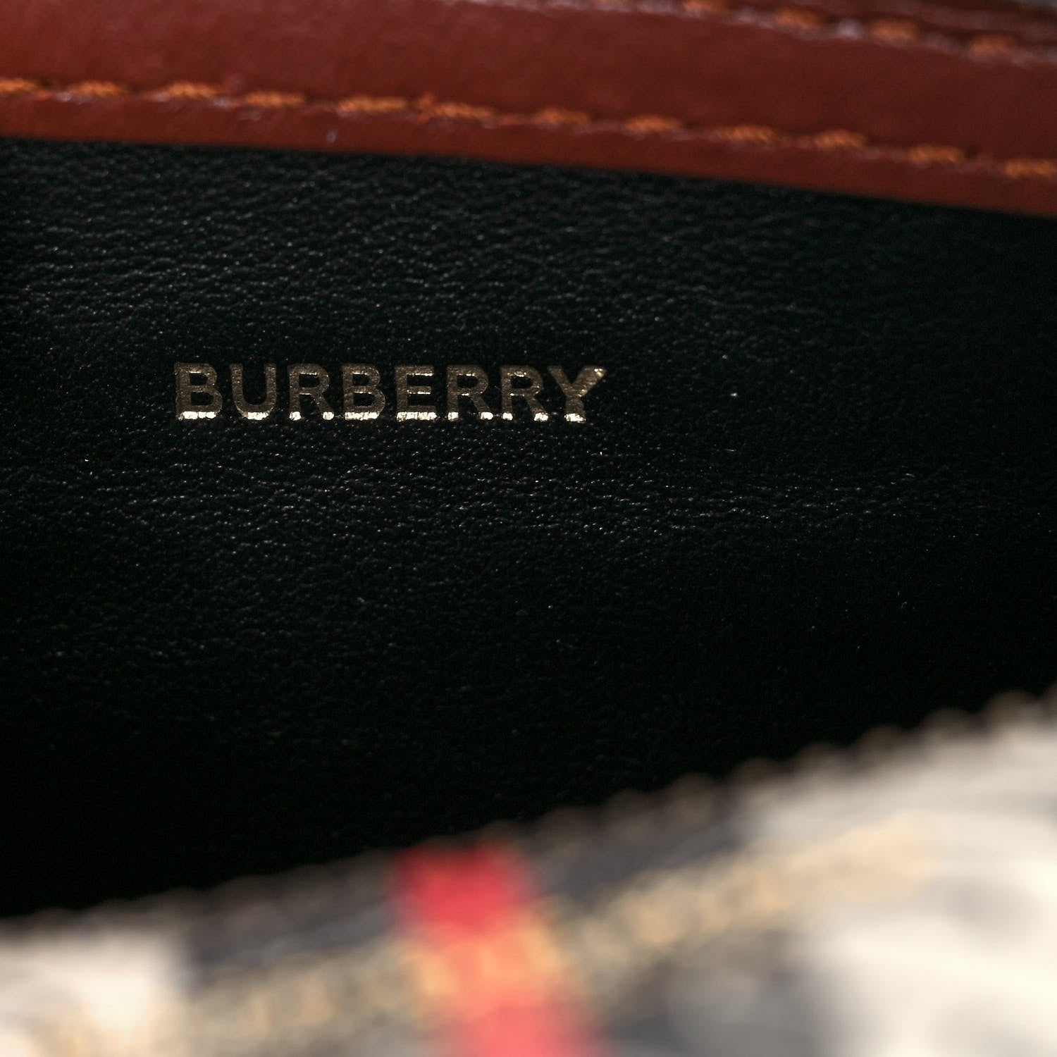 Burberry E-Canvas Monogram Stripe The Barrel Bag Bridle Brown 6 of 11