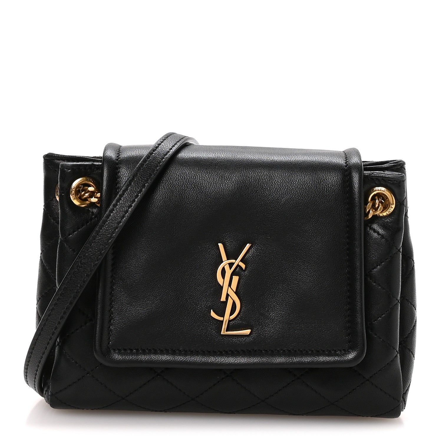Saint Laurent Lambskin Quilted Monogram Mini Nolita Black 1 of 11