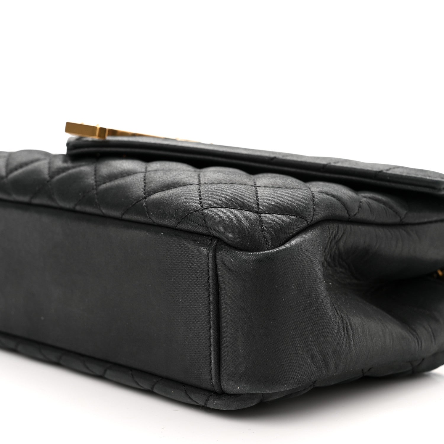 Saint Laurent Iridescent Calfskin Tri-Quilt Monogram Medium College Bag Black 9 of 9