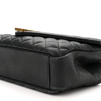 Saint Laurent Iridescent Calfskin Tri-Quilt Monogram Medium College Bag Black 9 of 9