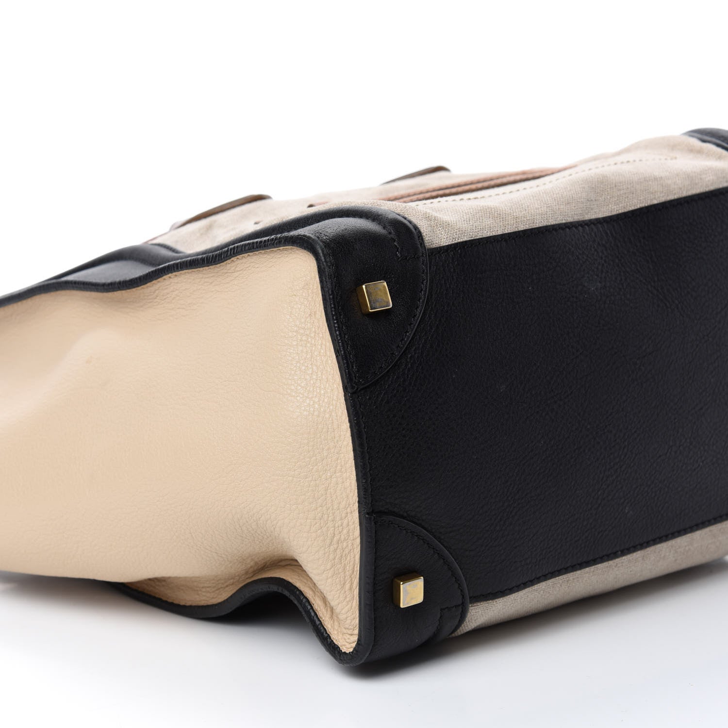 Celine Calfskin Linen Mini Tri-Color Luggage Beige 6 of 13