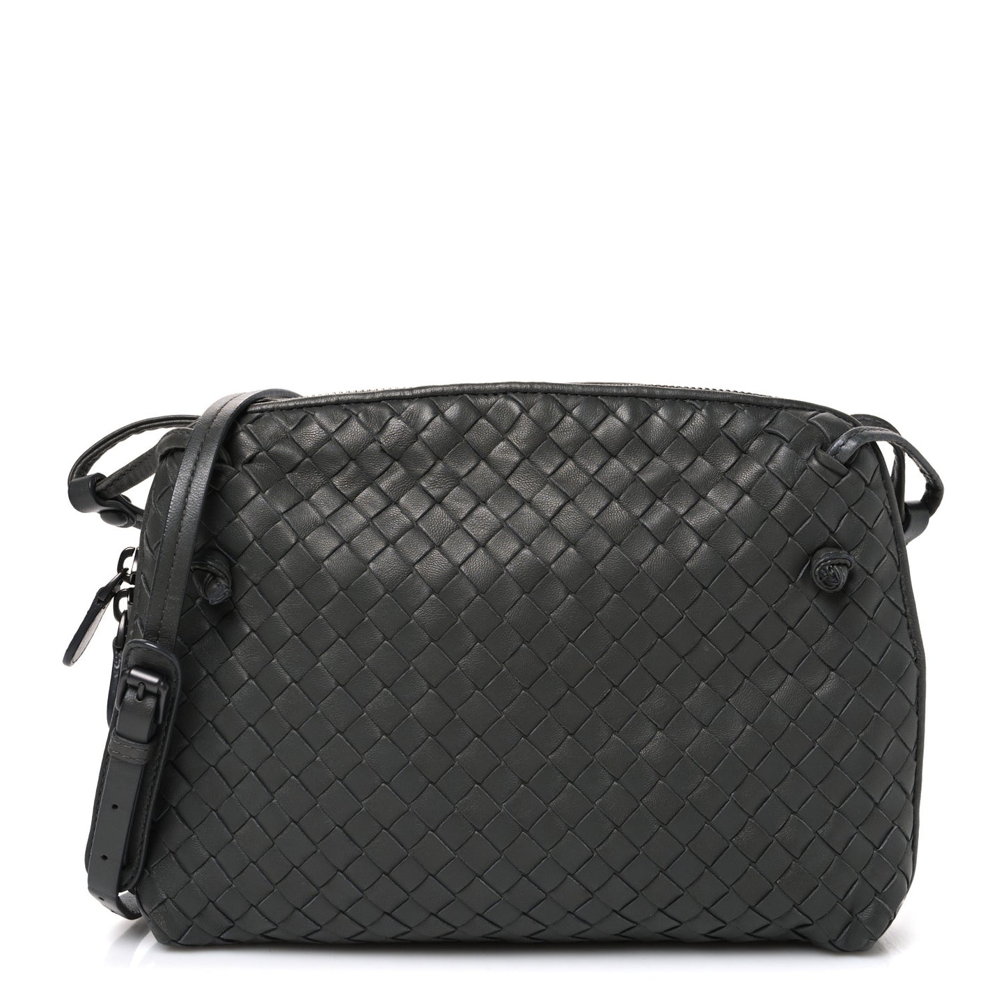Nappa Intrecciato Nodini Crossbody Messenger New Light Grey