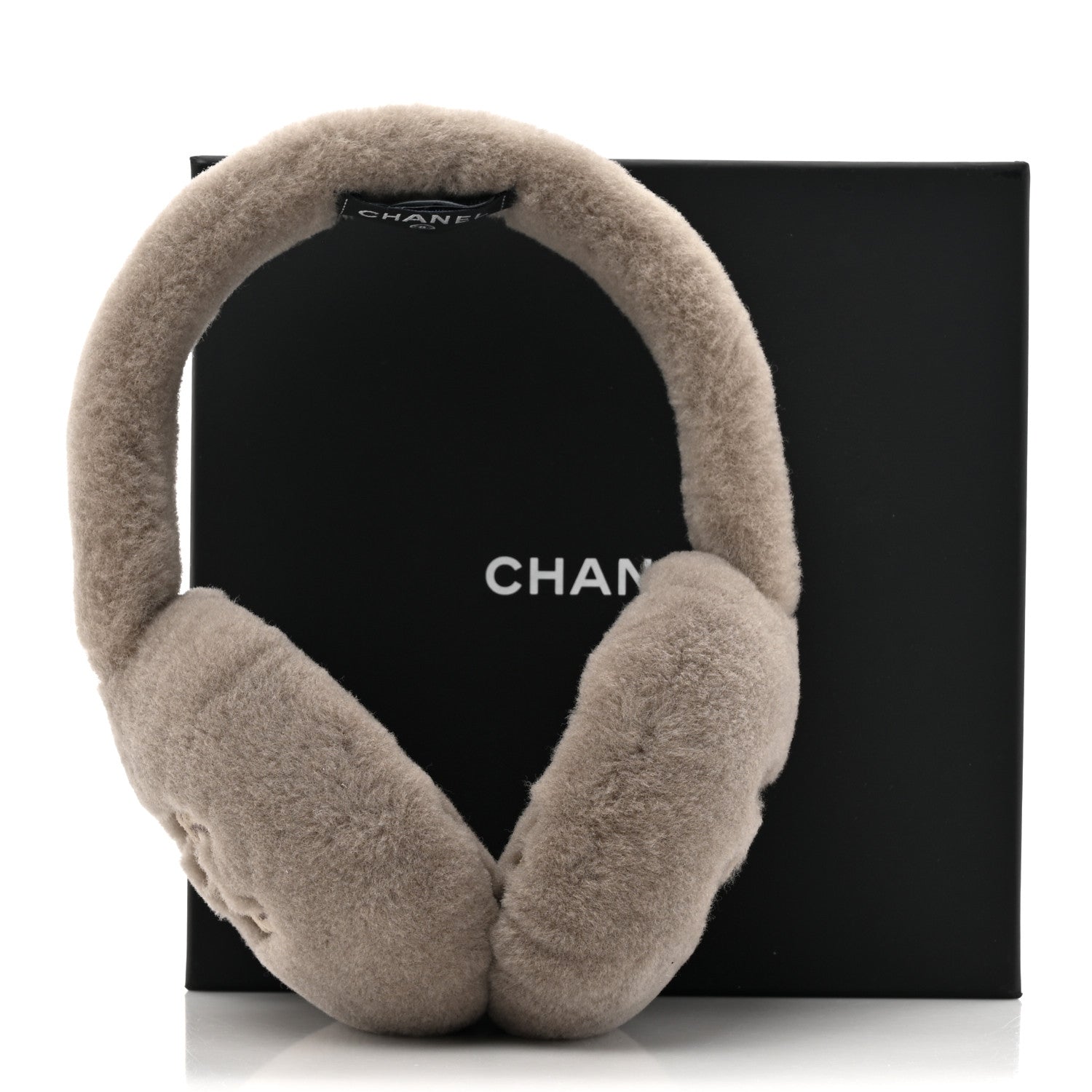 Chanel Shearling CC Ear Muffs Light Grey 7 of 7