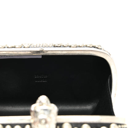 Alexander McQueen Nappa Studded Swish Skull Box Clutch Black 7 of 8