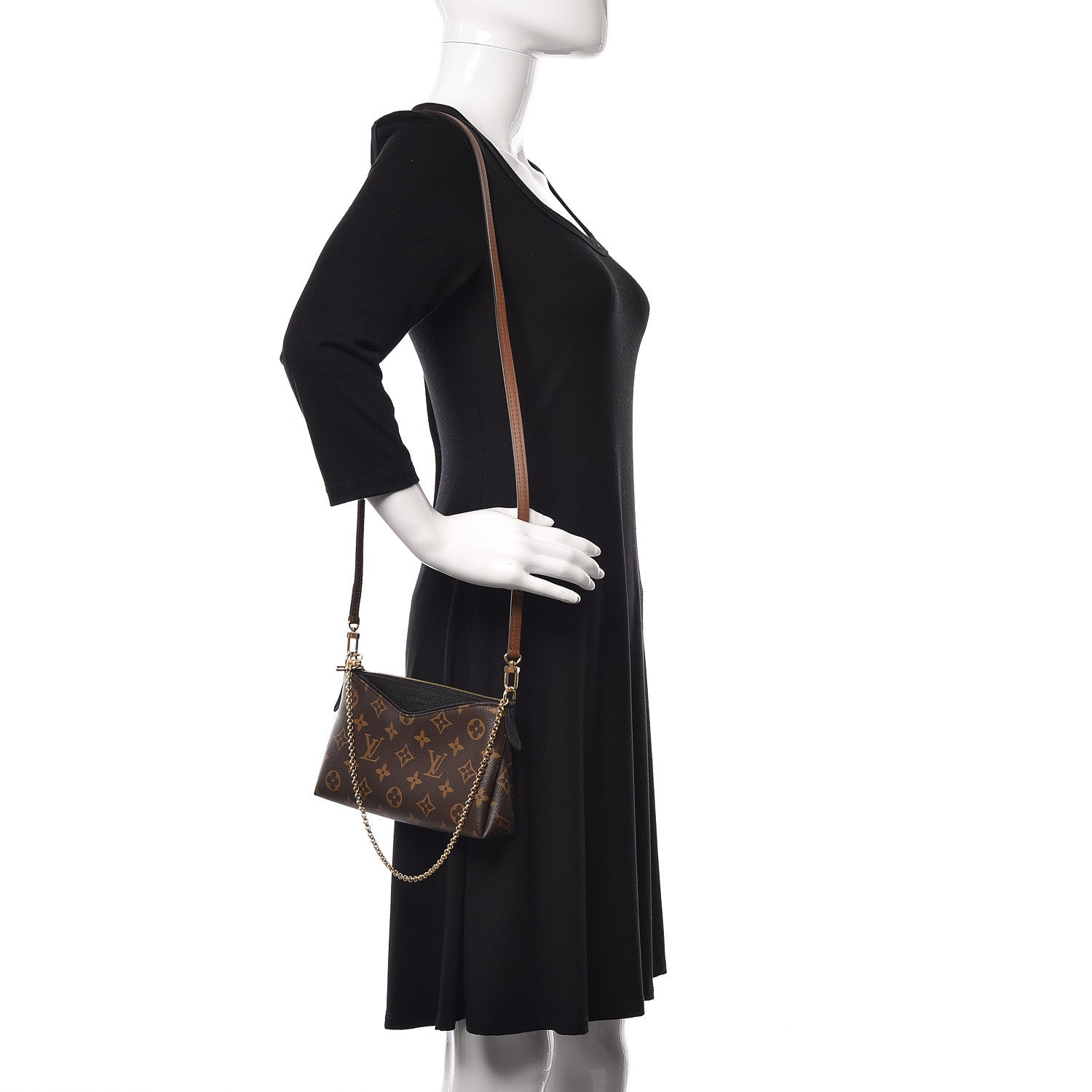 Louis Vuitton Monogram Pallas Clutch Black 2 of 10