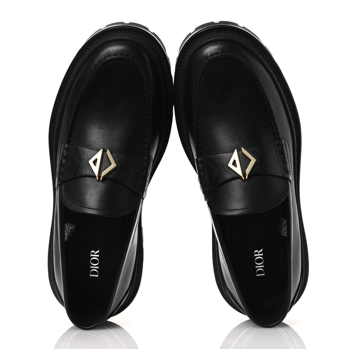 Calfskin CD Diamond Loafers 42 Black